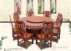 東陽杜邦紅木家具廠家直銷非洲花梨木古典家具精品餐廳用品1.38米圓餐桌