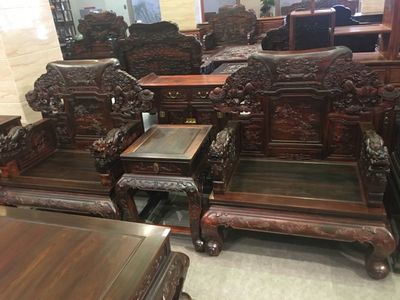 新款紅木家具 大紅酸枝麒麟96沙發十三件套的工藝與價值
